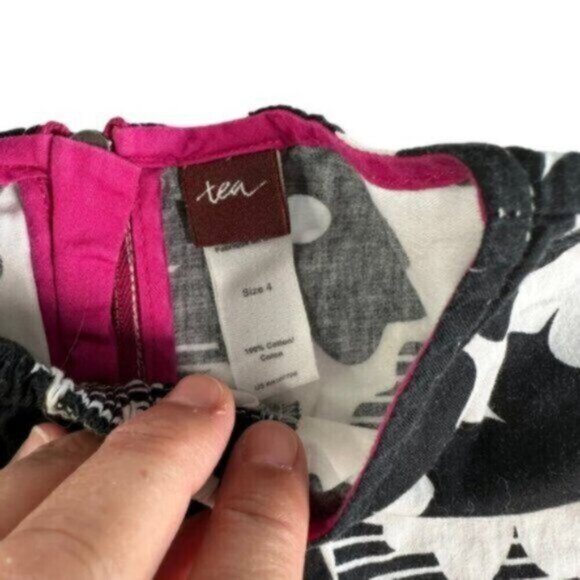 Tea Collection | Black & White Flower Toddler Girl Shift Dress Size 4T - Picture 2 of 7